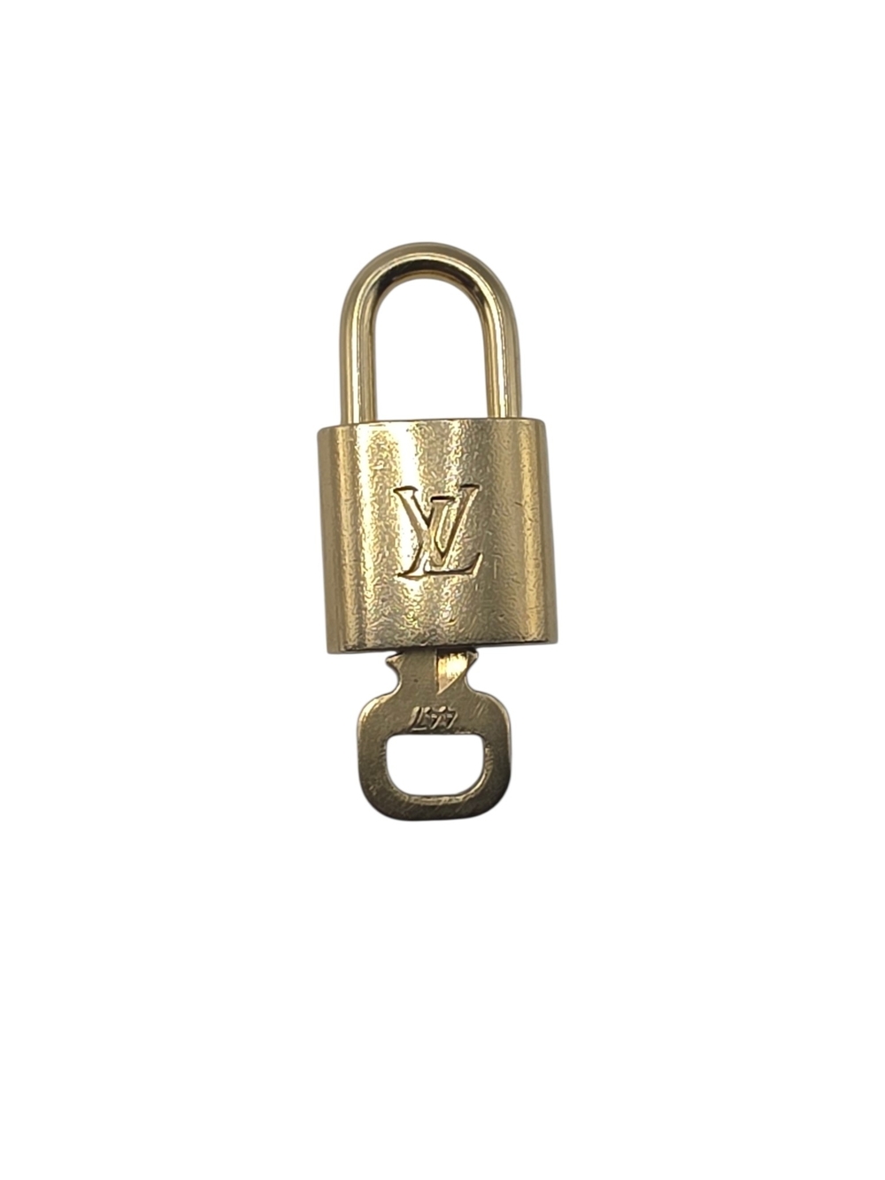 Louis Vuitton Metallic Gold Padlock Charm with LV Monogram